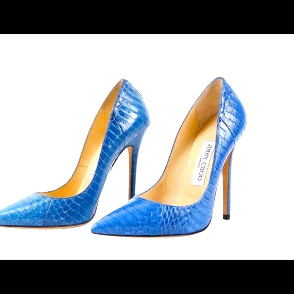 JIMMY CHOO gorgeous exotic snakeskin leather heels, size 36.5 - Picture 2 of 5